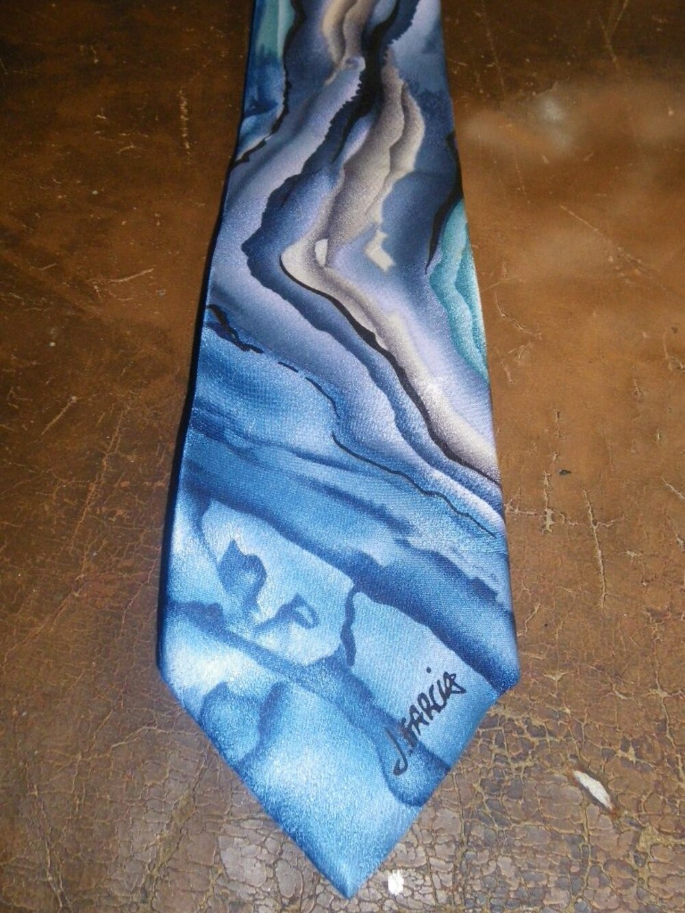 Vintage Men’s J. Garcia Silk Tie Liquid Torso Pen & Ink Collection